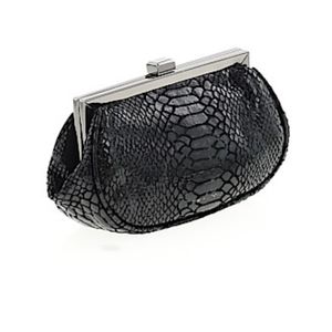 Genuin Leather Reptile Snake Print Purse Clutch